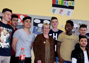 Besuch in der Flüchtlingsklasse an der Berufsschule 14 in Nürnberg