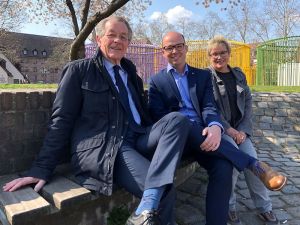 Franz Müntefering, Thorsten Brehm, Gabriela Heinrich auf der Insel Schütt in Nürnberg